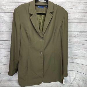 🍁 New Crepe Karen Scott Lined Blazer Slit Pockets Jacket Coat sz 18